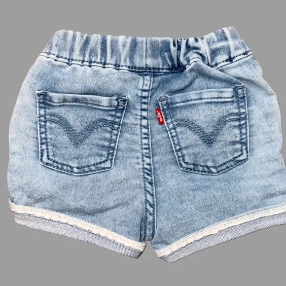 Levi's Lace Trim Denim Shorts | Toddler Girl | 18 Months | Like New - Picture 2 of 4